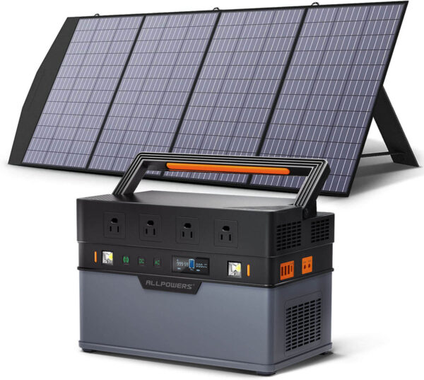 ALLPOWERS Solar Generator 1500W(ALLPOWERS 1500W + SolarPanel 200W) Home Emergency Camping Outdoors Garden Travel Power Outages Motorhome.