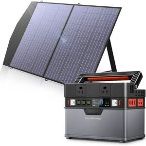 ALLPOWERS Solar Generator 300W(ALLPOWERS 300W + SolarPanel 100W) Backup Battery Laptop Phone Camping RV Emergency.