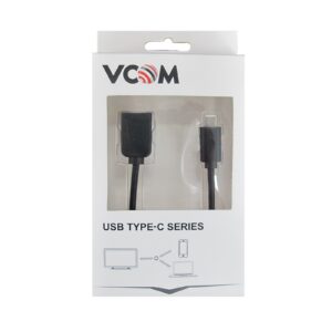 VCOM USB 3.0 A (F) to USB 3.1 C (M) 0.5m Black Retail Packaged Data