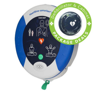 Heartsine 500P Defibrillator With External Cabinet Unlocked And Bleed Control Kit.