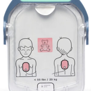 Philips Heartstart HS1 paediatric electrode pads.