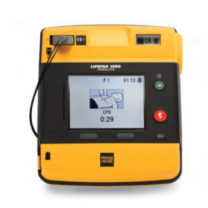 Physio-Control Lifepak 1000 semi-automatic AED.